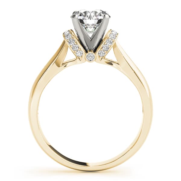 Accented Solitaire Engagement Ring, style 84295, Side view in yellow gold