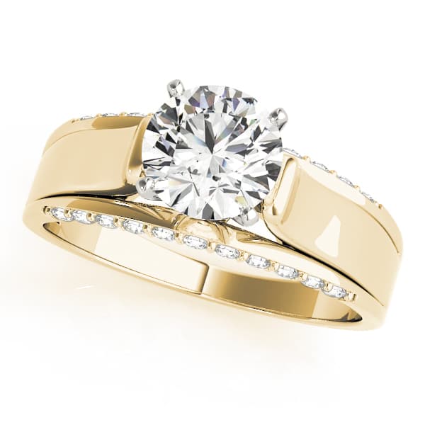 Engagement Ring, style 84299, Front view in yellow gold