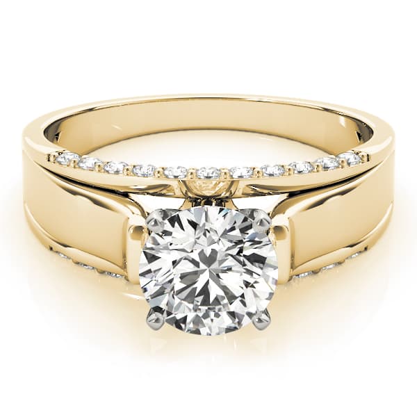 Engagement Ring, style 84299, On hand view in yellow gold