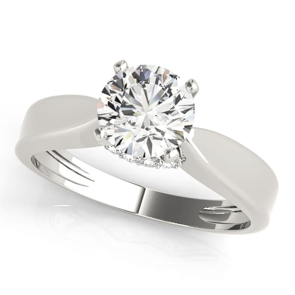 Solitaire Hidden Halo Engagement Ring — style 84301 in 10k White Gold
