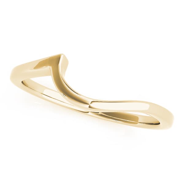 Gold Curved Wedding Band, Front view in yellow gold