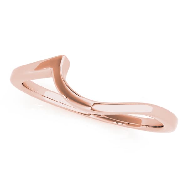 Gold Curved Wedding Band, Front view in rose gold