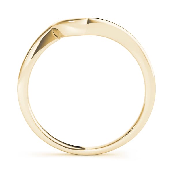 Gold Curved Wedding Band, Side view in yellow gold