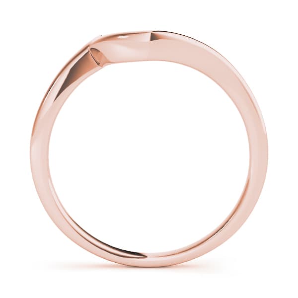 Gold Curved Wedding Band, Side view in rose gold