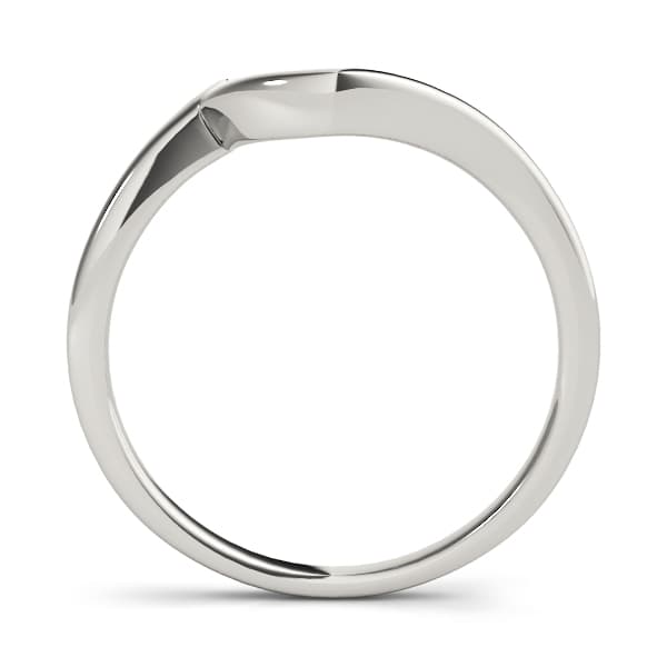 Gold Curved Wedding Band, Side view in white gold or platinum