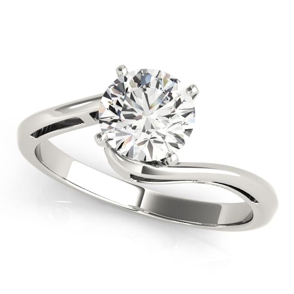 Bypass Solitaire Engagement Ring — style 84303 in 10k White Gold