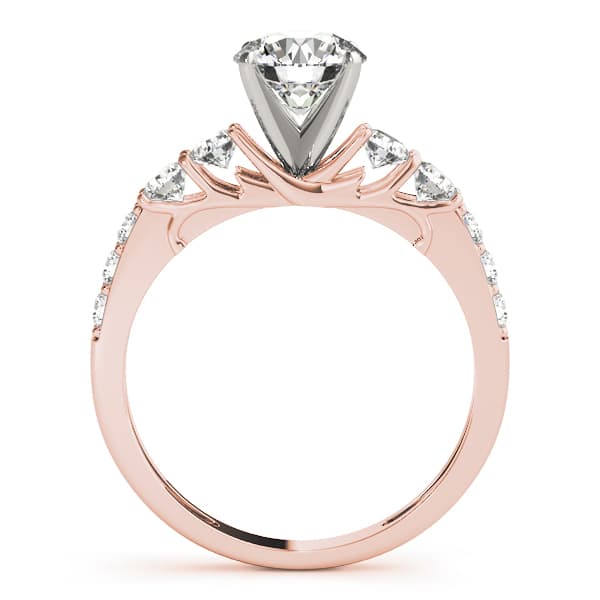 Single Row Prong Engagement Ring, style 84304, Side view in rose gold