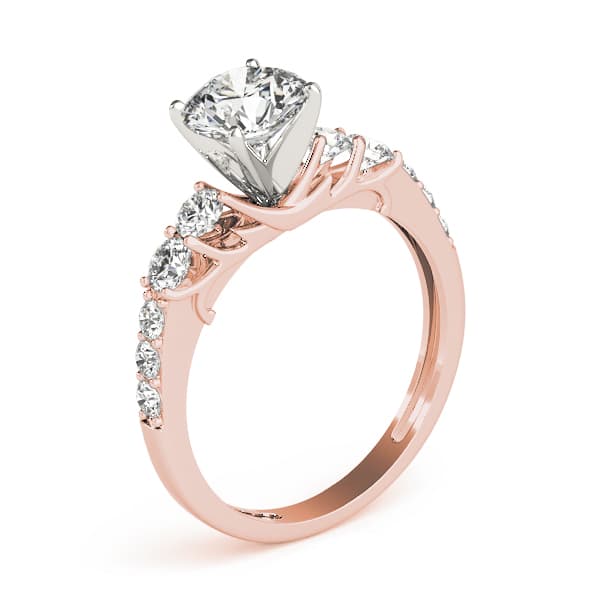 Single Row Prong Engagement Ring, style 84304, Top view in rose gold