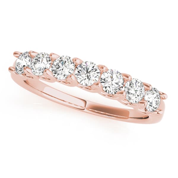U-Prong Wedding Bands (0.7 ct. tw.), Front view in rose gold