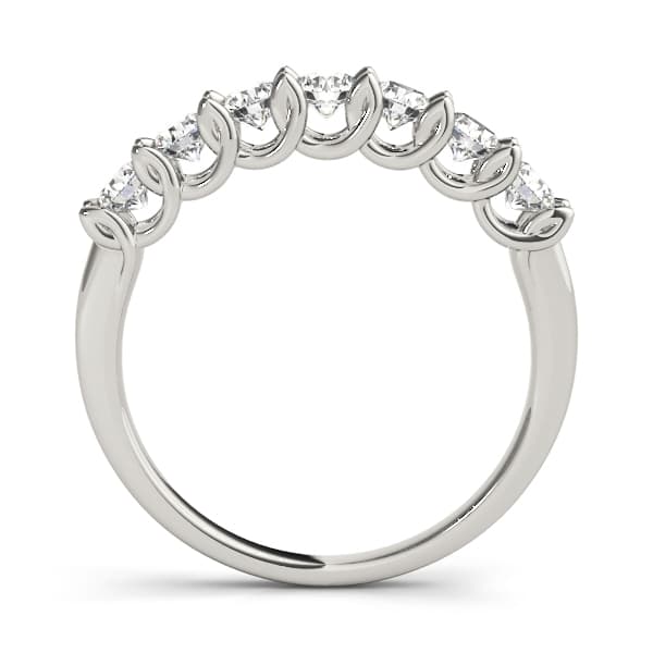 U-Prong Wedding Bands (0.7 ct. tw.), Side view in white gold or platinum