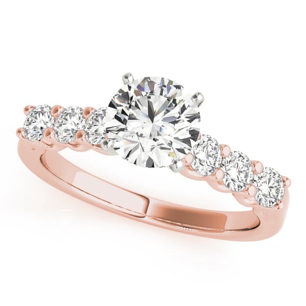 Single Row U-Prong Engagement Ring, style 84305, Front view in rose gold