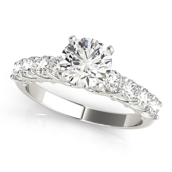 Single Row Shared Prong Engagement Ring — style 84308 in 10k White Gold