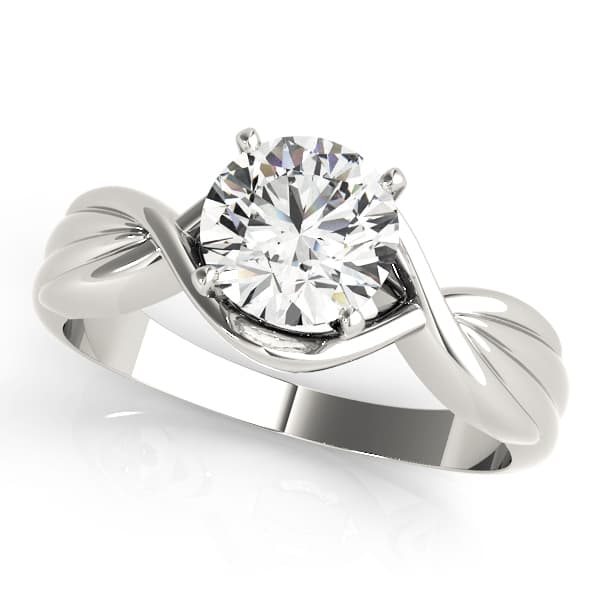 Solitaire Twisted Shank Engagement Rings — style 84315 in 10k White Gold