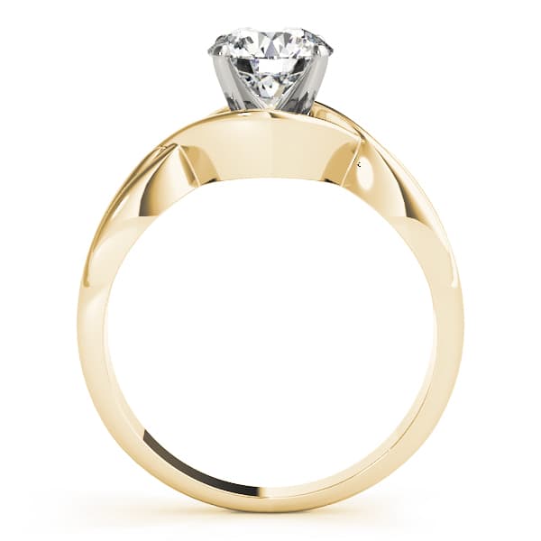Solitaire Twisted Shank Engagement Ring, style 84315, Side view in yellow gold