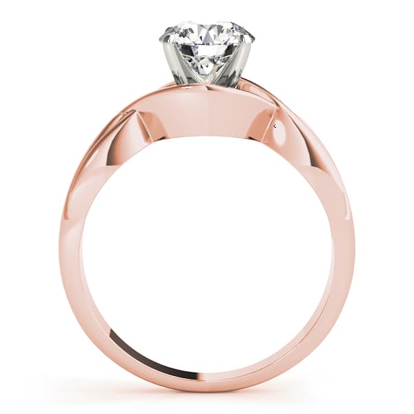 Solitaire Twisted Shank Engagement Ring, style 84315, Side view in rose gold