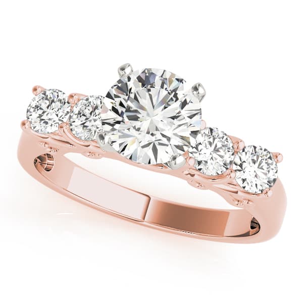 Single Row Prong Engagement Ring, style 84316, Front view in rose gold