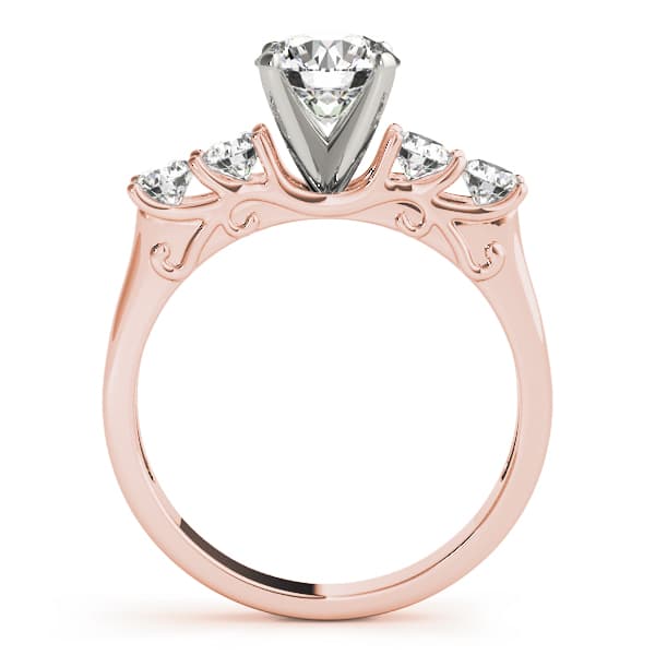 Single Row Prong Engagement Ring, style 84316, Side view in rose gold