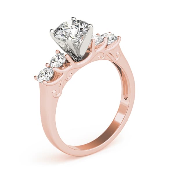 Single Row Prong Engagement Ring, style 84316, Top view in rose gold