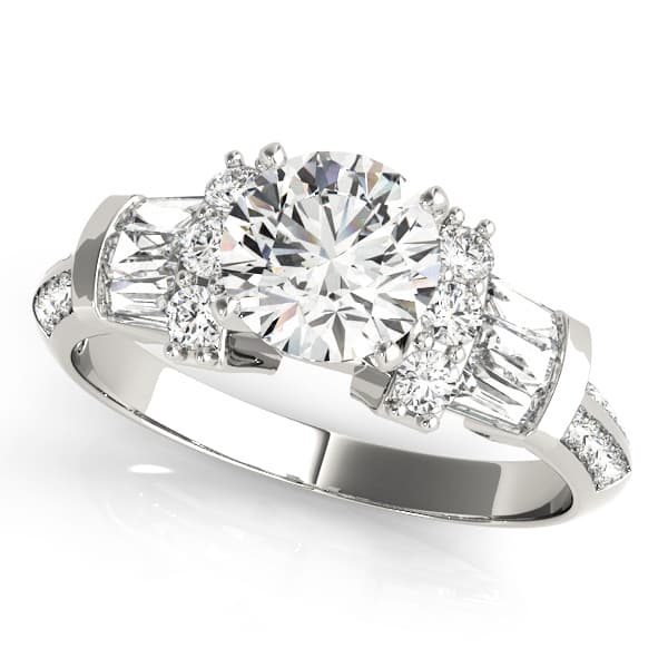 Double Row Fancy Shape Baguette Engagement Rings — style 84320 in 10k White Gold