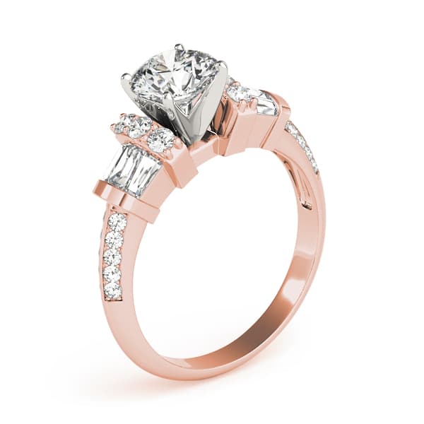 Double Row Fancy Shape Baguette Engagement Ring, style 84320, Top view in rose gold