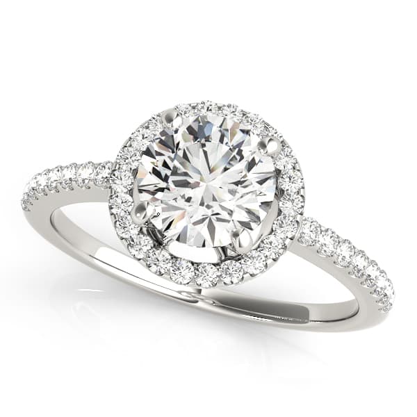 Accented Halo Engagement Ring — style 84321 in 10k White Gold