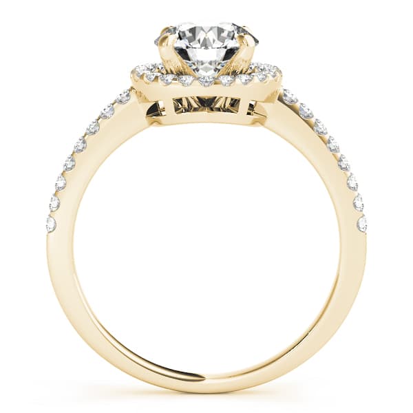 Accented Halo Engagement Ring, style 84321, Side view in yellow gold