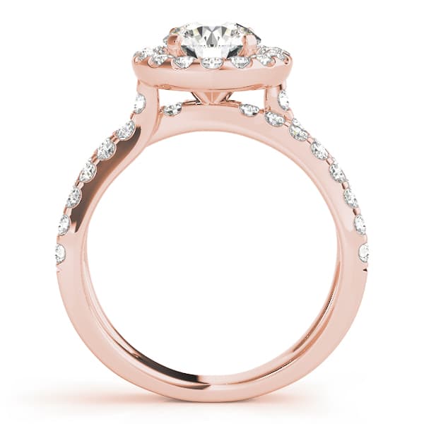 Split Shank Halo Round Engagement Ring, style 84322, Side view in rose gold