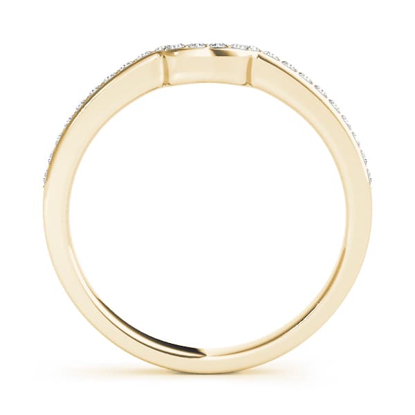 Prong-In-Channel Curved Wedding Band (1/8 ct. tw.), Side view in yellow gold