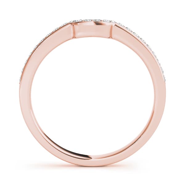 Prong-In-Channel Curved Wedding Band (1/8 ct. tw.), Side view in rose gold