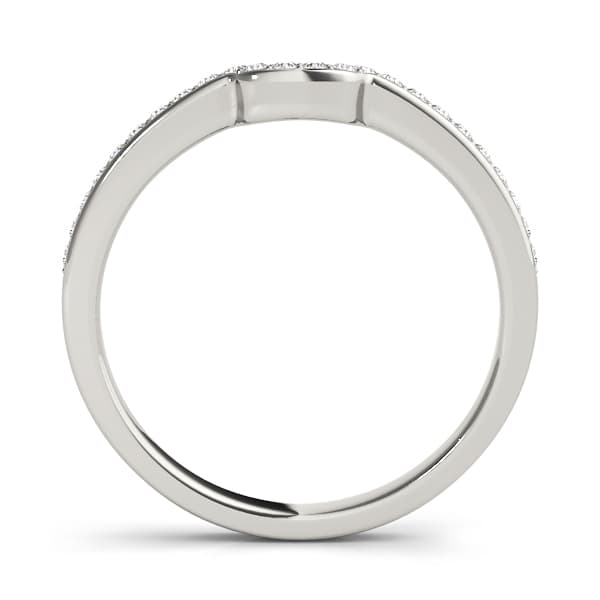 Prong-In-Channel Curved Wedding Band (1/8 ct. tw.), Side view in white gold or platinum
