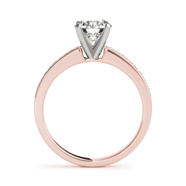 Single Row Channel Set Engagement Ring, style 84323, Side view in rose gold