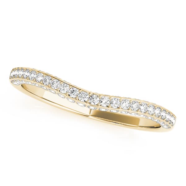 No Millgrain (1/3 ct. tw.), Front view in yellow gold