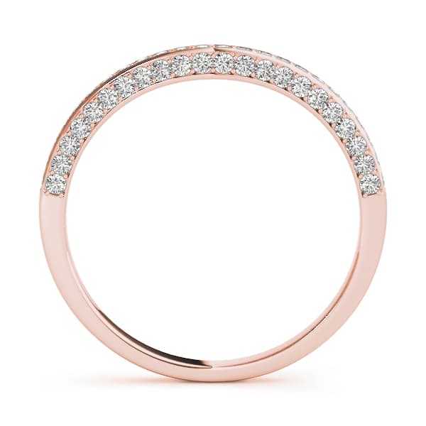 No Millgrain (1/3 ct. tw.), Side view in rose gold