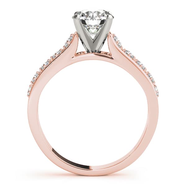 Single Row Prong Engagement Ring, style 84325, Side view in rose gold