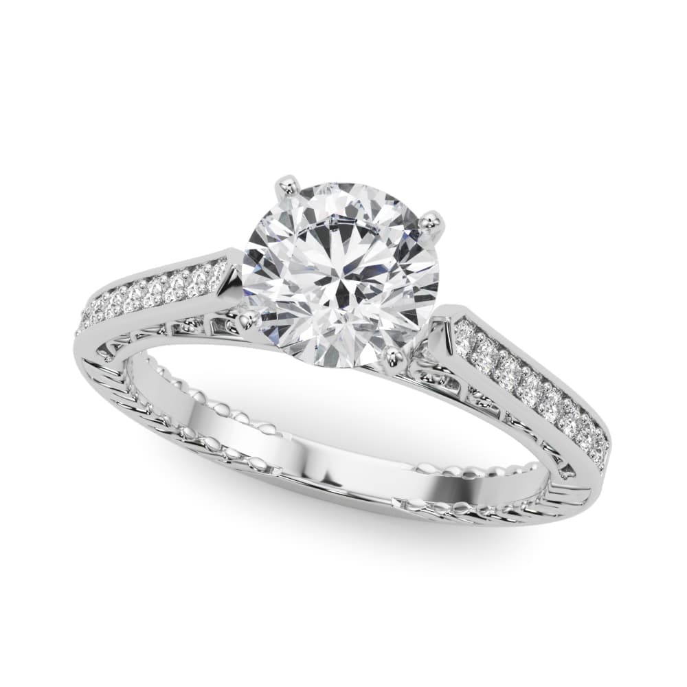 Vintage Inspired Engagement Ring — style 84326 in 10k White Gold