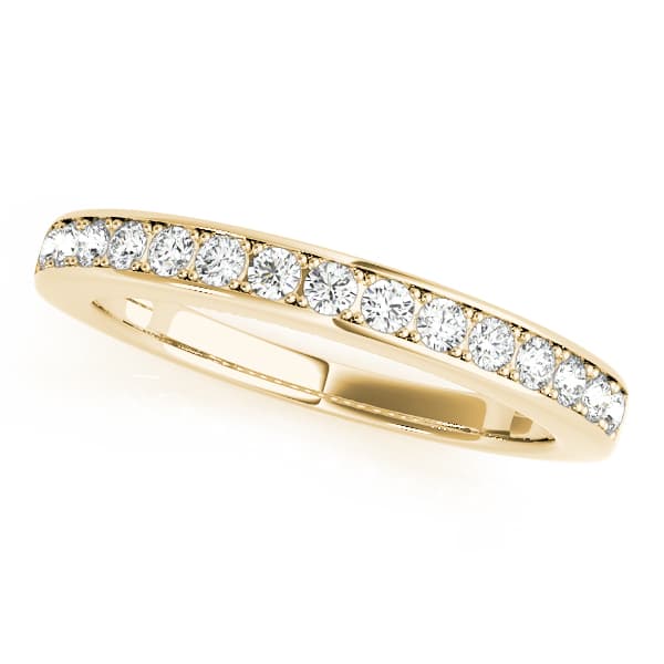 Prong In Channel Wedding Band (0.59 ct. tw.), Front view in yellow gold
