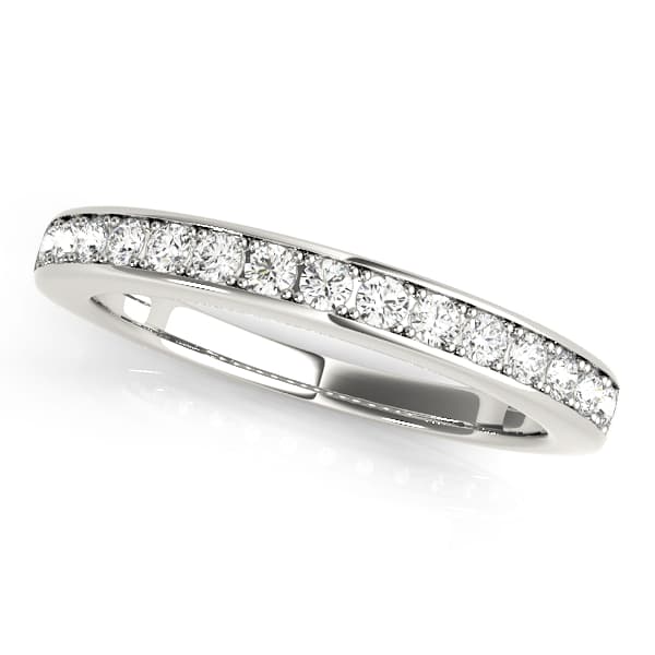 Prong In Channel Wedding Band (0.3 ct. tw.), Front view in white gold or platinum