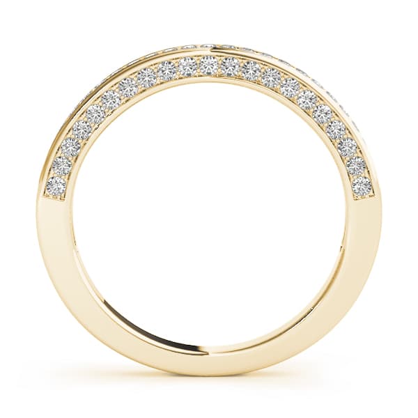 Prong Set Wedding Band (0.42 ct. tw.), Side view in yellow gold