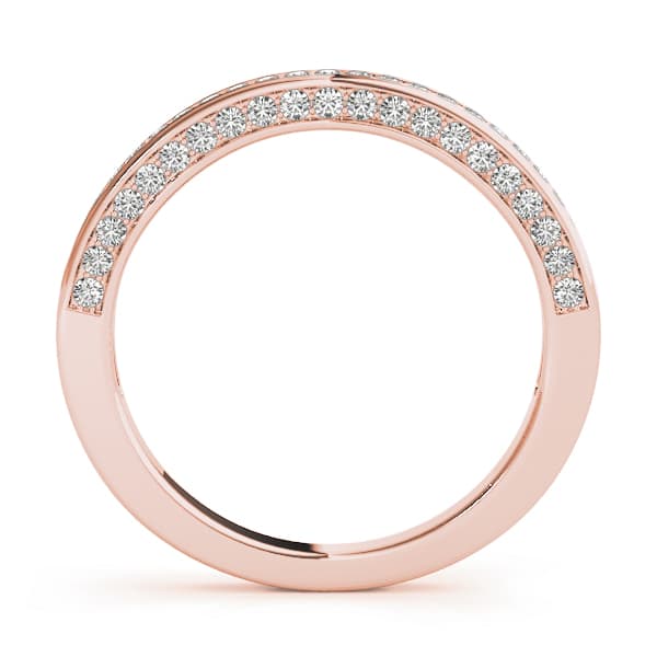 Prong Set Wedding Band (0.42 ct. tw.), Side view in rose gold