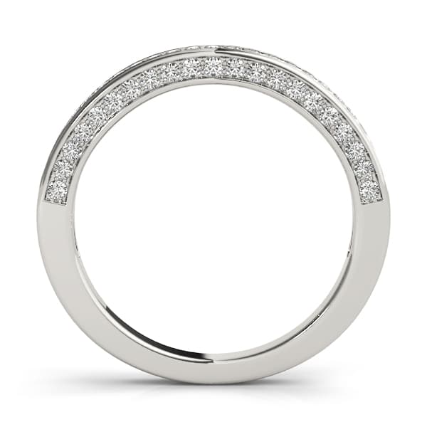 Prong Set Wedding Band (0.42 ct. tw.), Side view in white gold or platinum