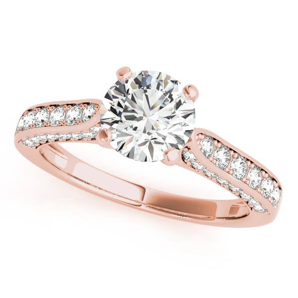 Single Row Prong Engagement Ring, style 84328, Front view in rose gold
