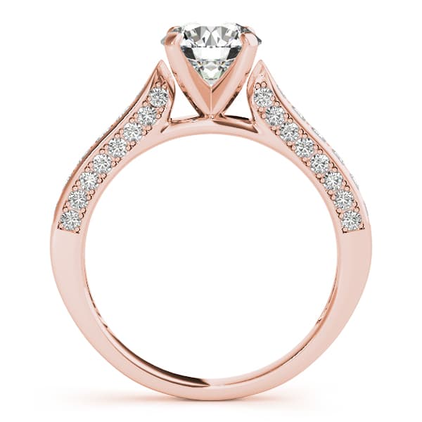 Single Row Prong Engagement Ring, style 84328, Side view in rose gold