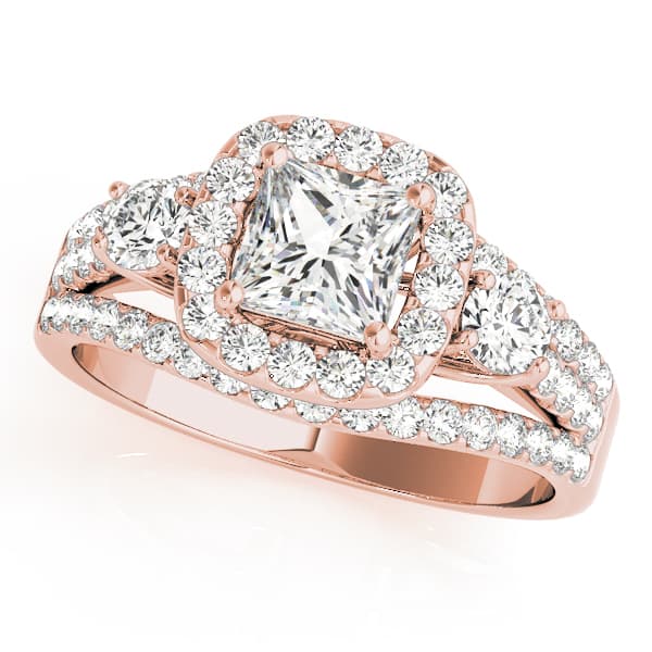 Engagement Ring, style 84332, Front view in rose gold