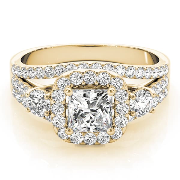 Engagement Ring, style 84332, On hand view in yellow gold