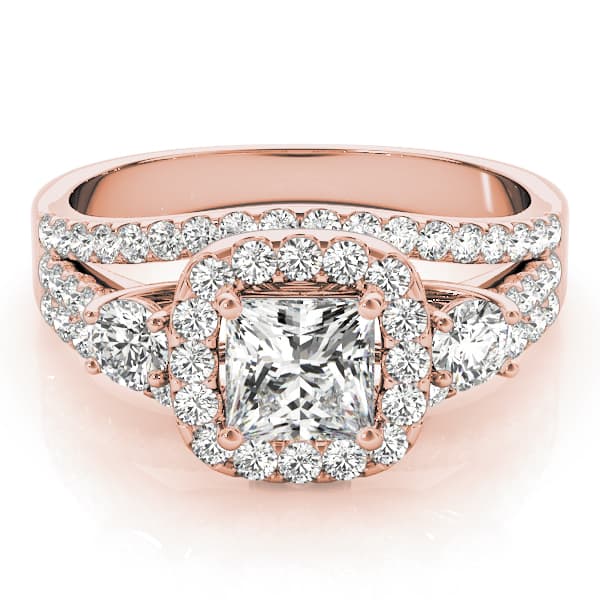 Engagement Ring, style 84332, On hand view in rose gold