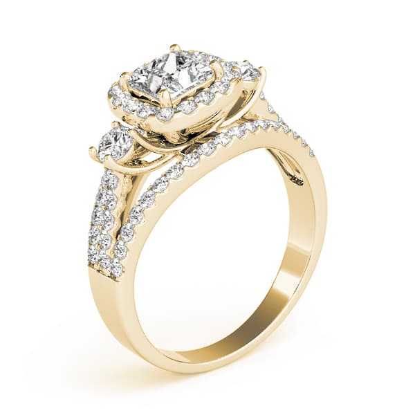 Engagement Ring, style 84332, Top view in yellow gold