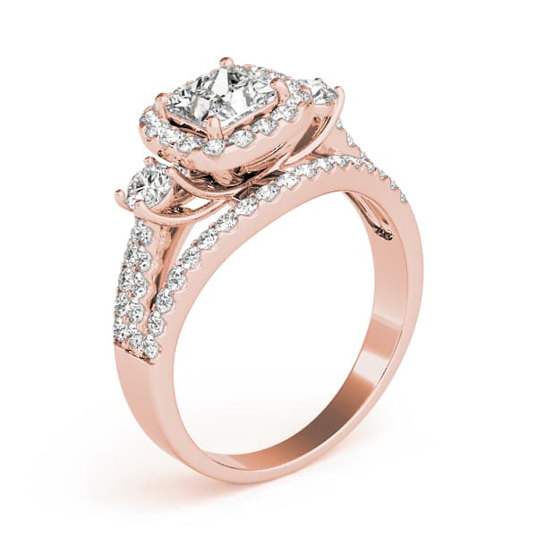 Engagement Ring, style 84332, Top view in rose gold