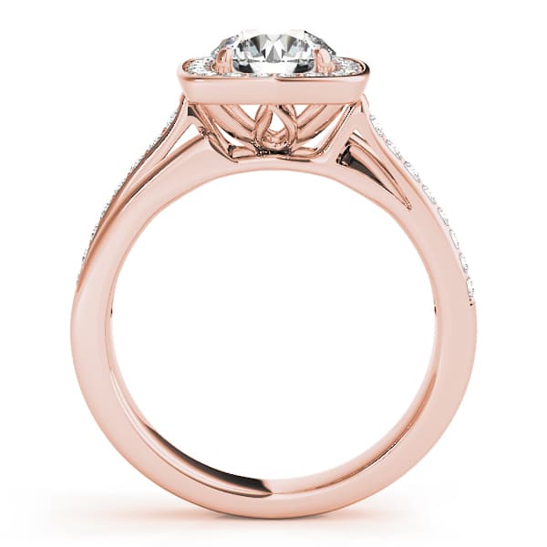 Split Band Halo Engagement Ring, style 84335, Side view in rose gold