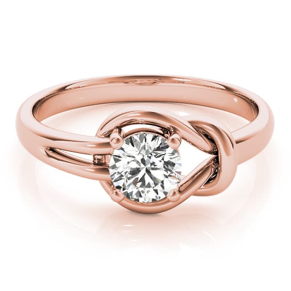 Single Loop Love Knot Engagement Ring, style 84339, On hand view in rose gold