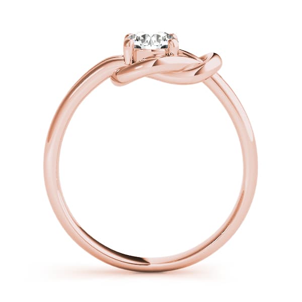 Single Loop Love Knot Engagement Ring, style 84339, Side view in rose gold